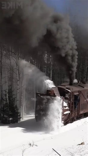 Steam Train Rotary Snow part 2 #train #engine #railway #locomotive #snow # #whistle #smoke #steamengine | Steam Engine