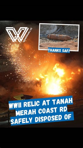 Hey, East Siders: If you were awoken by a loud BOOM in the middle of the night, you weren't dreaming. In the wee hours of 2 April, the Singapore Armed Forces (SAF) Chemical, Biological, Radiological and Explosives Defence Group (CBRE DG) disposed of a chonky 250kg unexploded World War II ordnance (UXO) found at a construction site by Tanah Merah Coast Road. It was deemed unsafe to move, so an on-site controlled disposal was conducted. All good, everyone safe, no airport ops affected. Kudos to th
