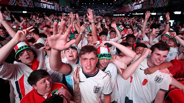 Watch fans react to every goal of England v Mexico game