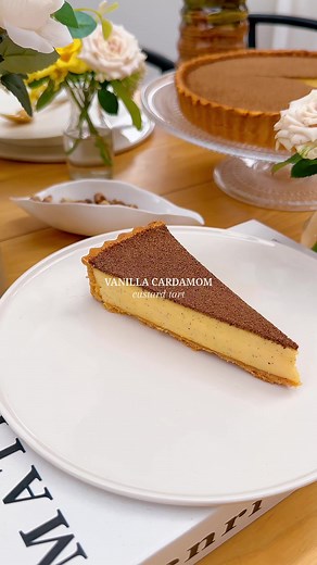 Delicious Vanilla Cardamom Custard Tart Recipe