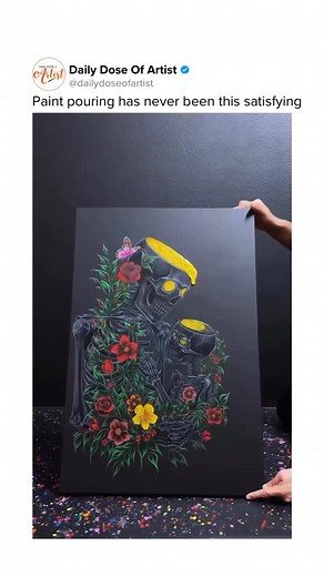 Daily Dose Of Artist on Instagram: "Chris Jacoub is celebrated for his stunning acrylic pouring technique, crafting vibrant, flowing artworks that draw viewers in with their dynamic energy. His creations showcase bold, swirling patterns that seem alive with movement. Through dedicated practice, Chris has mastered this style, transforming his experiments into highly sought-after originals and prints. Artist: @chrisjacoub #art #painting #satisfying"