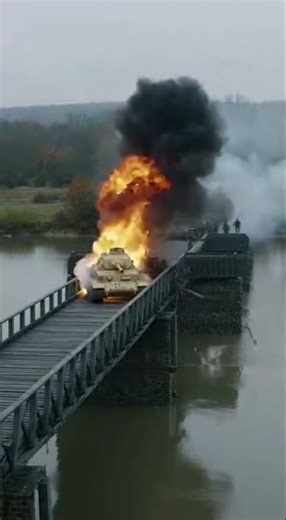 Bridge Blown Under Enemy Advance Explosive Retreat 1944 WW2