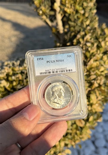This 1954 Franklin Half Dollar is sitting at a PCGS MS64—meaning it’s spent the last 70 years in a vault, not a pocket. #Numismatics #FranklinHalfDollar #SilverStacker #RareCoins #HistoryTok