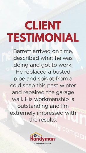 We love hearing from satisfied customers. Thank you for trusting Mr. Handyman with your home’s repair and maintenance needs. #MrHandymanMemphis #CustomerTestimonial #HomeRepairProfessionals | Mr. Handyman of Memphis