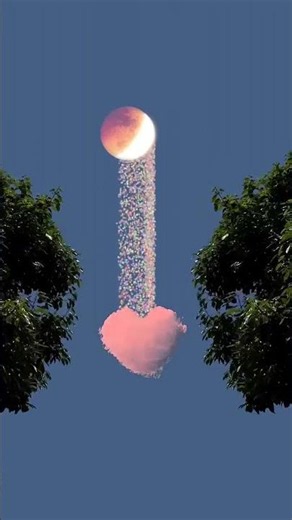 🌙 Magical Moon Drops a Heart Cloud ❤️✨ | Dreamy Sky View #Shorts
