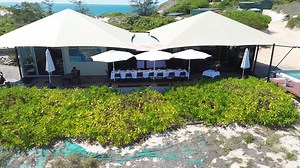 Pan out from restaurant table setting - no people