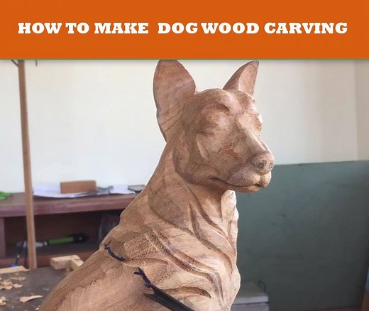 How to make dog wood carving | Sculpture