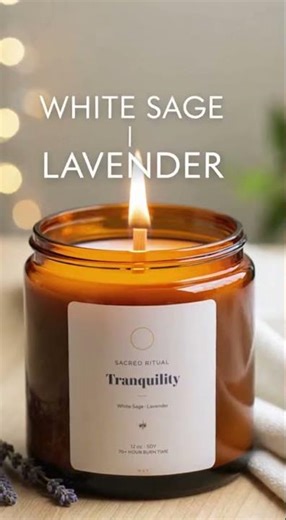 Tranquility Candle for Meditation | White Sage & Lavender Aromatherapy