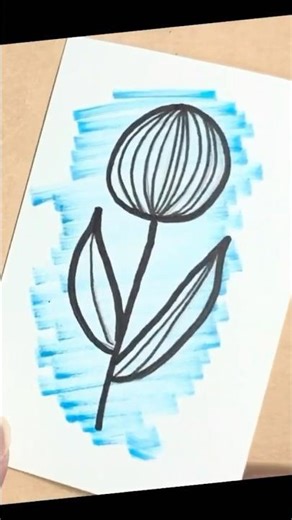 Relaxing Floral Drawing 🌸 | Easy for Beginners #youtubeshorts #shortsvideo