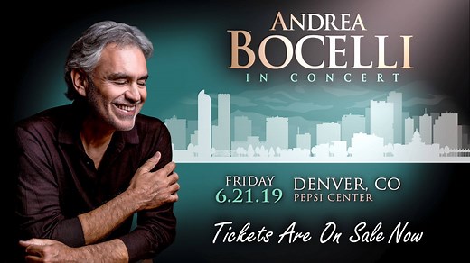 Tickets for Andrea Bocelli’s return to Denver, CO with the beloved Colorado Symphony are now ON SALE. In addition to standard tickets, you can make it a magical evening with a VIP Dinner Package which includes great seats, a pre-show multi-course Italian themed dinner, including Bocelli Wine, VIP parking for easy arrival and exiting, and a customized Andrea Bocelli merchandise gift bag. Tickets and VIP Packages are now on sale at: bit.ly/2TrMB4T | Andrea Bocelli