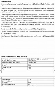 Determine the number of solar modules required for a mini grid ... | Filo