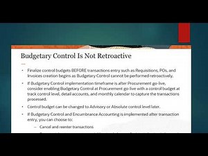 Oracle Fusion Tutorial for beginners: Oracle Cloud Budgetary Control Basics and Not Retroactive