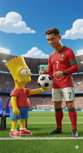 Bart Simpsons in football stadiums making his dream come true 🫢😱😁