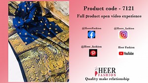 1.5K views · 28 reactions | Order link - https://heerfashion.com/product.php?product=Blue-color-lichi-silk-saree-with-weaving-golden-zari-&-rich-pallu&id=7120 ₹1,650 Description Product Code7121 Fabric lichi silk Blouse lichi silk Saree Length 5.5 Meter. Blouse Length 0.8 Meter. Work gold zari weaving work The product will be delivered in 6-8 business days | Heer Fashion | Facebook