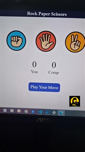 CodeWithManisha on Instagram: "ROCK PAPER SCISSORS game Mini project made with JavaScript. #programming #funny #reelsinstagram #codinghumour #memesdaily"