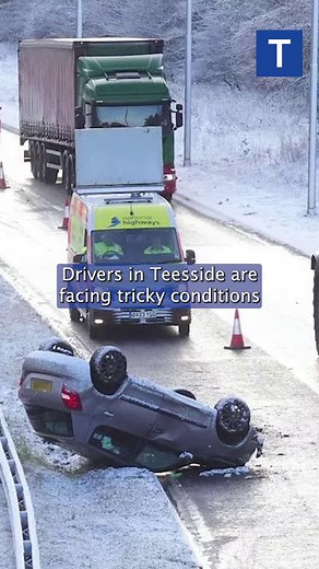 Teesside snow updates : Car overturned on A19 and A171 'impassable' as 'blizzard hits' | Teesside Live