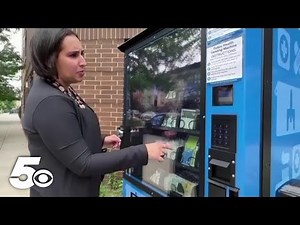 A free public health vending machine provides access to lifesaving supplies