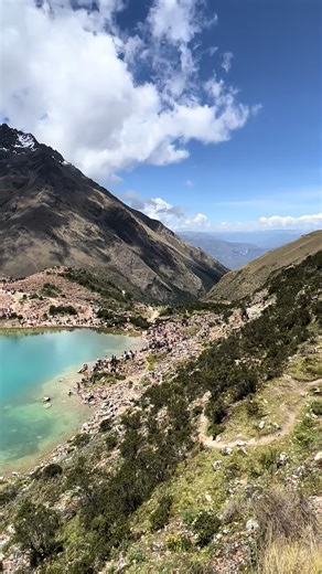 Hiking Humantay Lake in Peru at 4200 meters was a big challenge, but for this view it worth it 🏔️🩵 #hiking #nature #traveltheworld🌎✈️ #humantaylagoon #peru🇵🇪