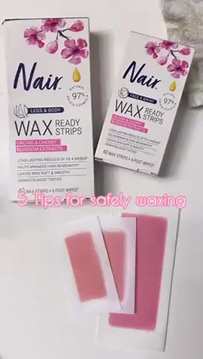 Our wax strips are so easy to use - just follow these 5 simple steps! 🤩 Get yours today from @ultabeauty ❤️ #nair #naircare #nairwaxstrips #athomewaxing #hairremoval #easyhairremoval
