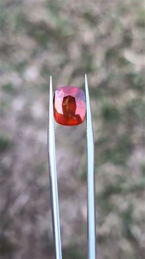 Faceted Natural Hessonite garnet | 4.15 carats | Dimensions: 8.7mm. 7.0mm. 5.3mm Dm for price #gems