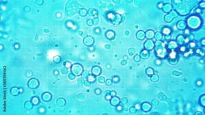 The amoeba is moving through microscopic lightings by researchers. The amoeba is moving through microscopy for medical teams or scientists.