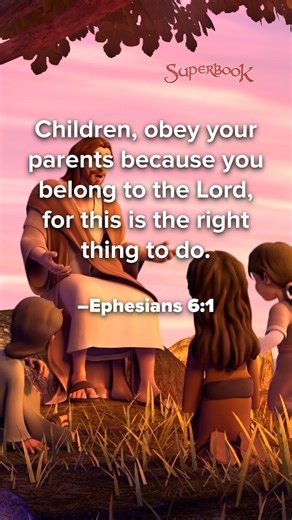 SuperParents, teach your children to be respectful and obedient even when they're young. It will help them grow into kind and thoughtful individuals! 😇 . . . . . SUPERBOOK Bringing Bible Stories and Jesus' love to kids everywhere Series App Academy Outreach | Superbook