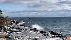 52K views · 2.3K reactions | Waves crash along the rocks just outside of the Grand Marais harbor on Lake Superior's North Shore. Find the best places to visit the lake here https://northshorevisitor.com/attractions/lake-superior/ | North Shore Visitor | Facebook