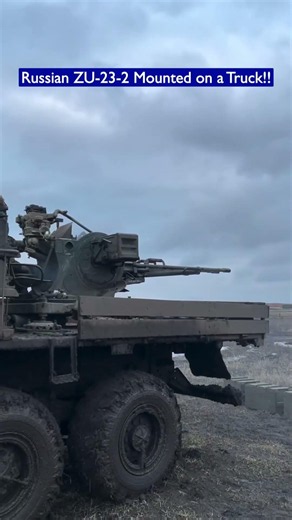 Russian ZU-23-2 Anti-Aircraft Gun on Ural Truck — Mobile Anti-Drone System