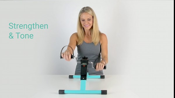 Vive Folding Pedal Exerciser - Under Desk Exercise Bike for Seniors, Elderly - Sit Down Stationary Peddler Equipment for Arm, Leg, Hand, Foot - Mini Floor Bicycle with LCD Display, Adjustable Tension