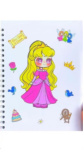 Disney Princess Collection 👑 Gacha Sticker Book #disneyprincess #disney #cute