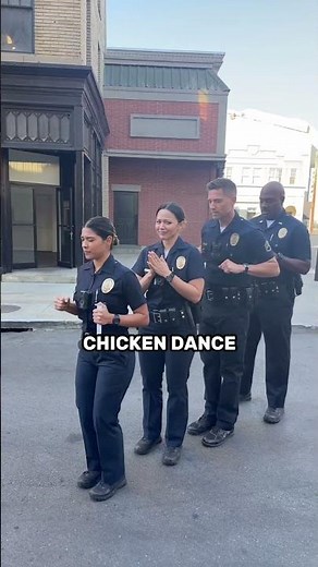 Police officers pranking companion with a funny chicken dance 🤣🚔