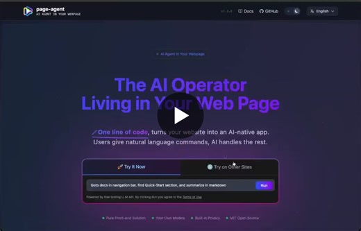 Alibaba Open Sourced Page Agent Follow AI Simplified for more: ------ Alibaba open sourced 𝗣𝗮𝗴𝗲 𝗔𝗴𝗲𝗻𝘁, a JavaScript library that gives any website a natural language operator. Pure… | AI Simplified