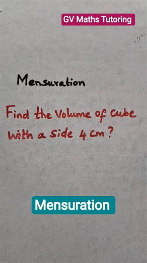 Mensuration class8 #shorts #maths #mensuration #volumeofcube #mathstricks #cbse8maths