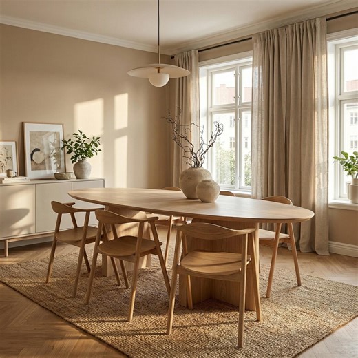 Custom Oak Oval Dining Table, Solid Wood Furniture - Etsy