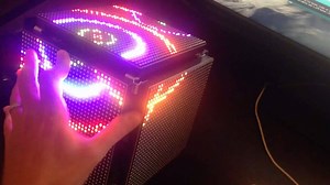 32x128 LED video cube with gyroscope/accelerometer