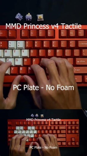 MMD Princess V4 Tactile Switch Sound test CF/FR4/PC Plate #keyboard #typing