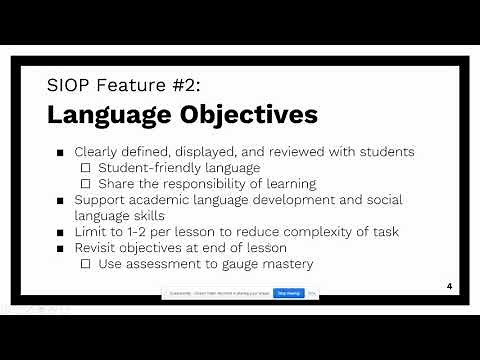 SIOP Lesson Preparation