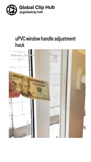 Global CLIP HUB on Instagram: "A practical winter tip for European-style plastic windows: Use an Allen key (hex wrench) to turn the eccentric cams on window handles, tightening the seals to prevent cold drafts. Demonstrated with a $20 bill test—tight seal means it won't pull out easily. Loosen in summer for better ventilation. Backed by energy efficiency stats (can reduce heat loss 10-20%"