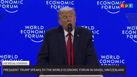 President Trump is scheduled to deliver remarks at the World Economic Forum’s 2026 annual meeting, following a buildup of international tension. Watch the speech live. | NPR Politics