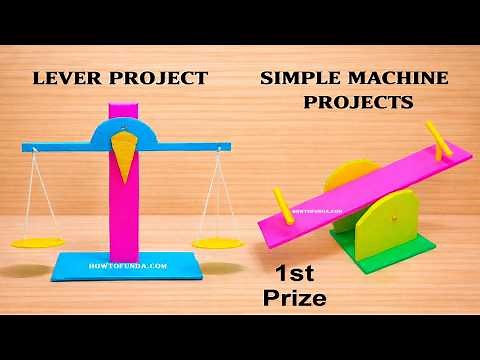 lever science project(simple machine) working model 3d | seesaw - weighing balance | howtofunda