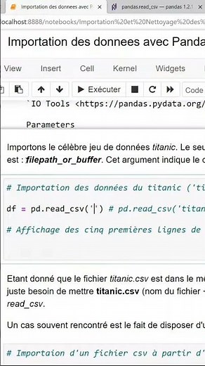 Comment importer un fichier csv en tant que dataframe #pandas avec #python ?