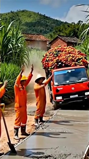 Fruits truck 🚛 Falls into Giant Construction road|Viral Shorts#shorts