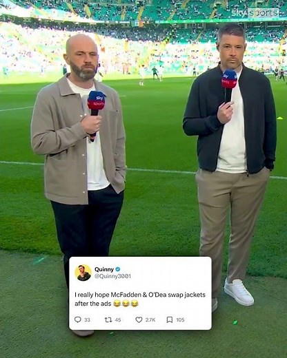 McFadden and O'Dea clearly checking social media in the ad break 😅