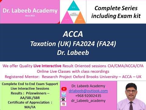 73 ACCA Taxation UK FA24 Chapter 22 Inheritance tax
