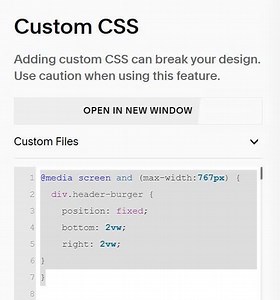 [Share] Burger icon at bottom of page