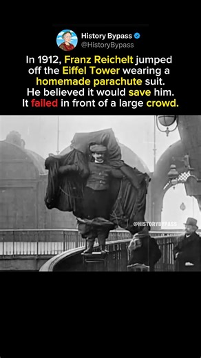 He Jumped Off the Eiffel Tower in a Homemade Parachute #shorts