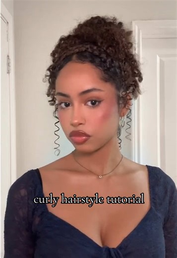 Curly Hair Braided Headband Tutorial