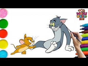 How to Draw Tom & Jerry Funny Stop | Easy Cartoon Drawing, Painting & Coloring for Kids & Toddlers