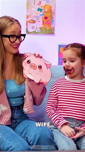 Piggy 🐷 Shows Me the Best Way to Wipe My Face Clean 😃✨ So Fresh