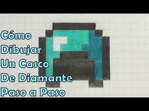 How to Draw a Diamond Helmet from Minecraft in 8-bit or Pixel Art STEP BY STEP Tutorial!